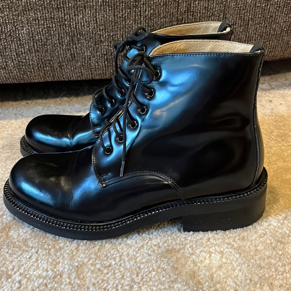 J Crew shiny leather boots